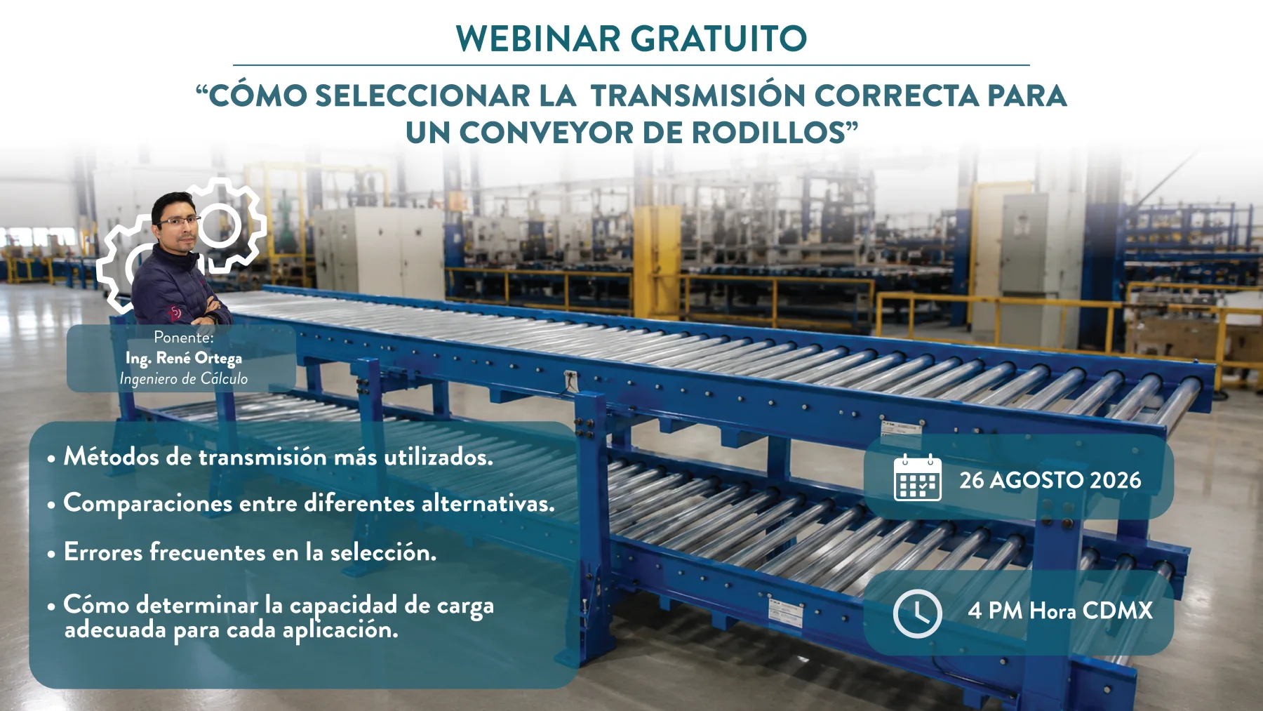 Webinar en vivo: cómo seleccionar correctamente un transportador. 24 de junio 2026, 10:00 AM hora CDMX. Regístrate ahora.
